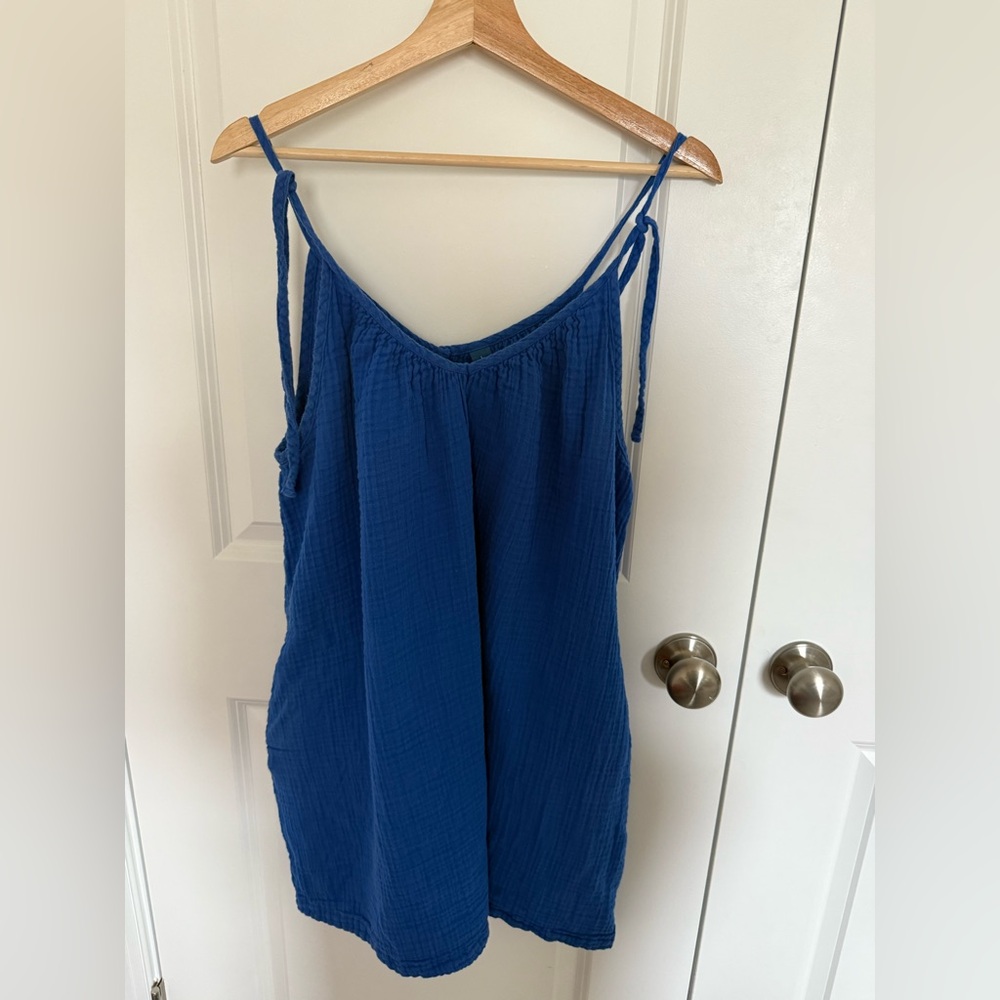 Old Navy Blue Sleeveless Muslin Dress in Blue Size L